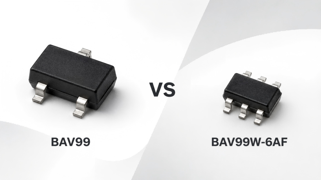 BAV99 vs BAV99W-6AF high-speed switching diode package comparison